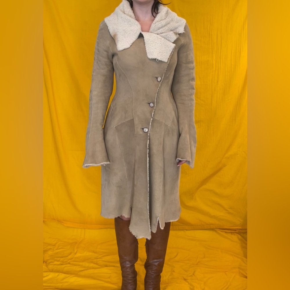 Nigel Preston & Knight Leather Shearling Coat
